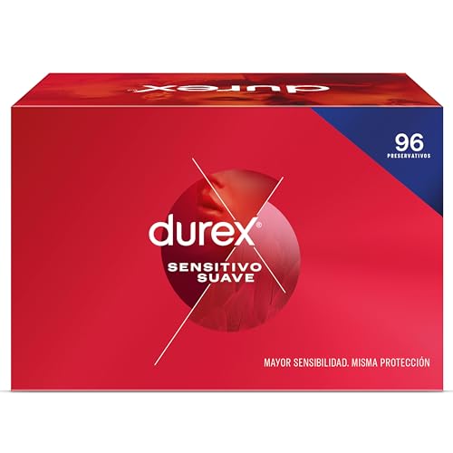 Durex Pack Preservativos Sensitivo Suave, Fino para Mayor Sensibilidad, 96 condones