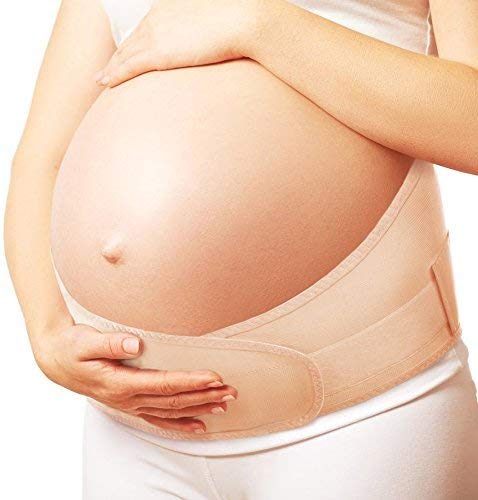 TOROS-GROUP Cinturón de maternidad ajustable, sujeción pélvica y de espalda, banda abdominal para embarazadas Medium Beige