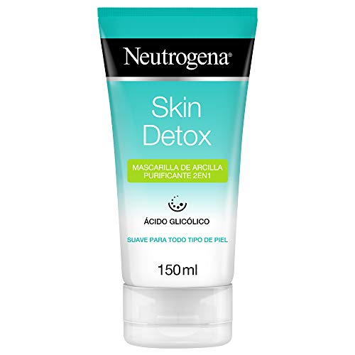 Neutrogena Detox - Mascarilla arcilla purificante 2 en 1 – Limpiador diario y mascarilla – 150 ml