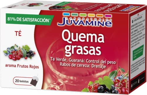 JUVAMINE - Té Quema Grasas - Sabor Frutos Rojos - 20 Bolsitas