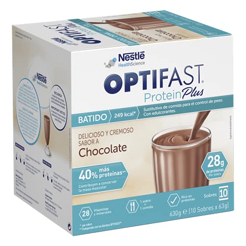 Optifast® Batido ProteinPlus - Chocolate - 10 sobres de 63g - Sustitutivos de comida - Ayuda para perder peso o a mantenerlo después de haberlo perdido